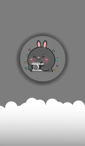 [LINE着せ替え] Simple Black Rabbit Love Black Theme(JP)の画像1