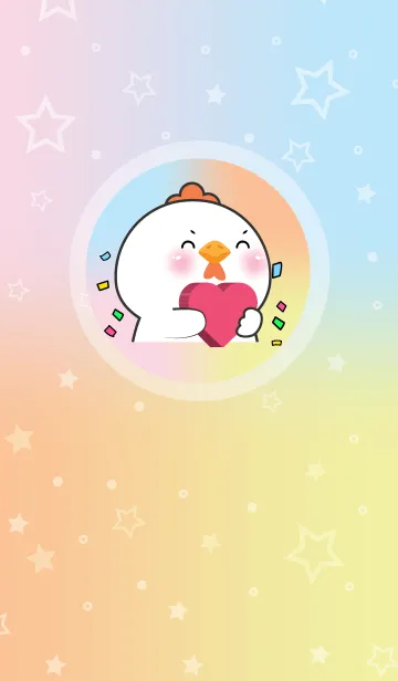 [LINE着せ替え] Simple White Chicken & Pastel Theme (JP)の画像1