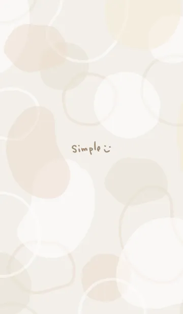 [LINE着せ替え] 丸と輪っか くすみ ベージュ5の画像1