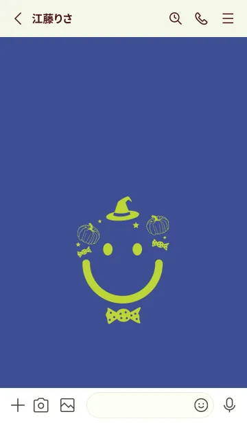 [LINE着せ替え] スマイル＆ハロウィン Corn flower blueの画像2