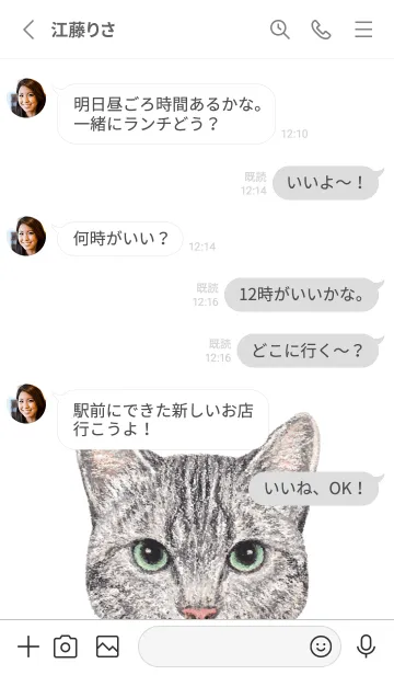 [LINE着せ替え] ICON CAT - ミックス - GRAY/16の画像3