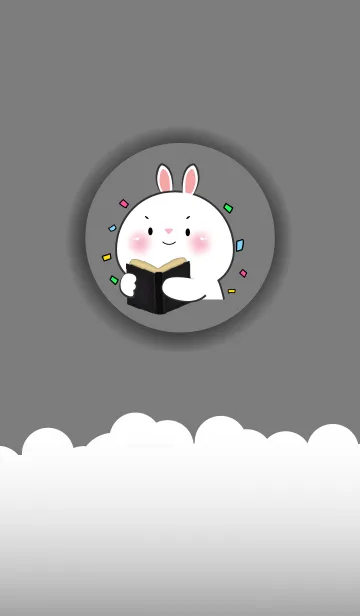[LINE着せ替え] Simple White Rabbit Love Black Theme(JP)の画像1