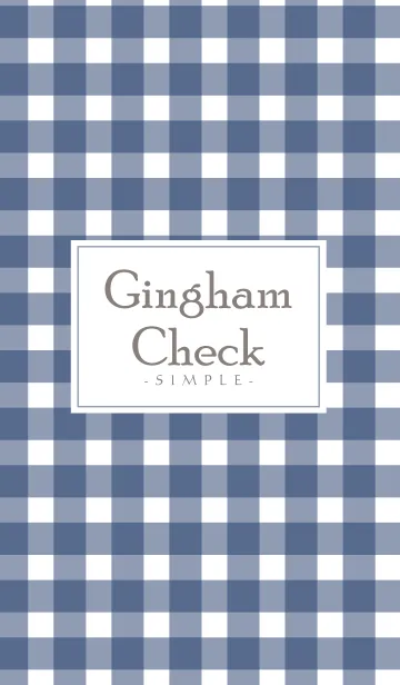 [LINE着せ替え] Gingham Check Navy-SIMPLE 17の画像1