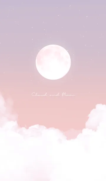 [LINE着せ替え] 雲と満月 - パープル & オレンジ 01の画像1