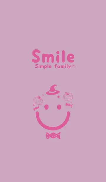 [LINE着せ替え] スマイル＆ハロウィン 紅藤色の画像1