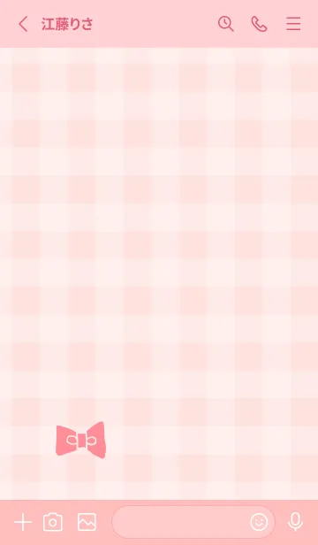 [LINE着せ替え] チェック柄 リボン27の画像2