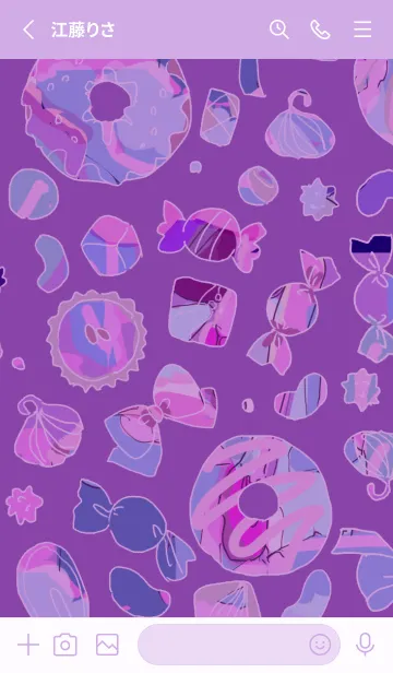 [LINE着せ替え] お菓子のきせかえ（紫）の画像2