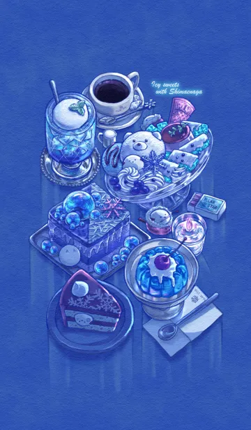 [LINE着せ替え] シマエナガと氷の喫茶店の画像1