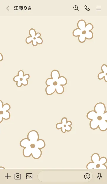 [LINE着せ替え] おしゃれなベージュ花8の画像2