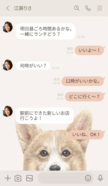 [LINE着せ替え] ICON DOG - コーギー 01 - BEIGE/02の画像3