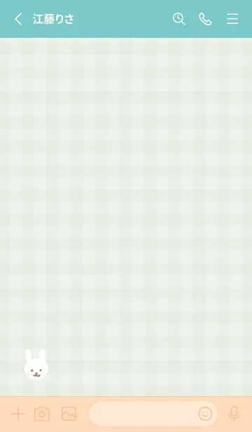 [LINE着せ替え] 白うさぎ チェック3の画像2