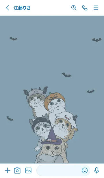 [LINE着せ替え] meow's halloween2 / light denim .jpの画像2