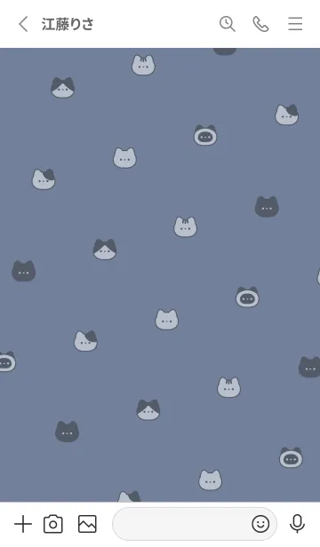 [LINE着せ替え] ゆるい猫。ブルーグレーの画像2