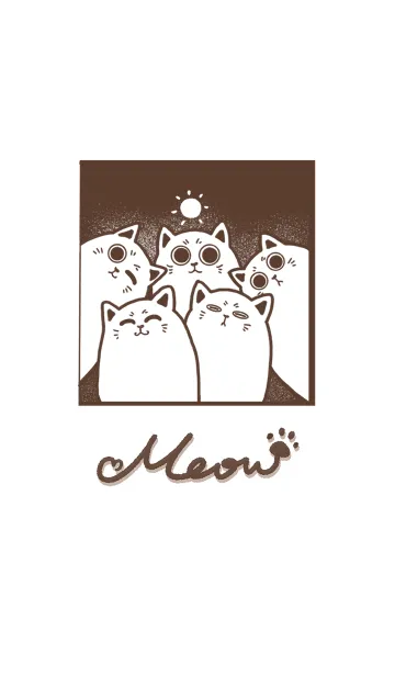 [LINE着せ替え] Meow - Brown JPの画像1