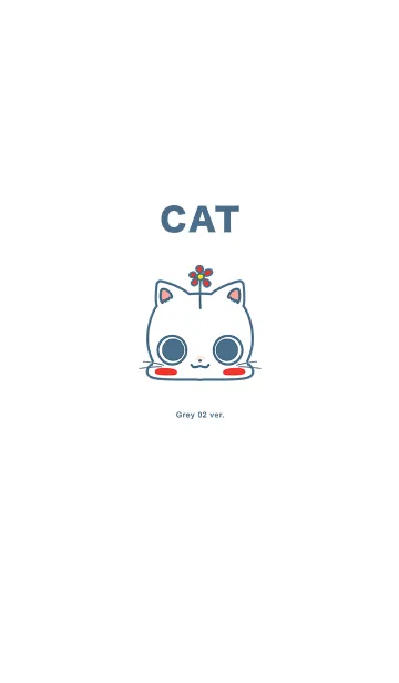 [LINE着せ替え] シンプルでかわいい猫（グレー 02 ver.）の画像1