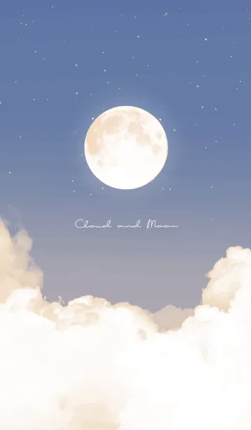 [LINE着せ替え] 雲と満月 - ブルー 06の画像1