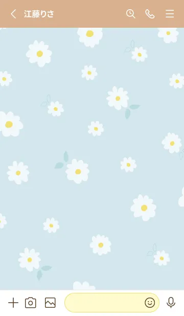 [LINE着せ替え] 白い花と時々はっぱ23の画像2