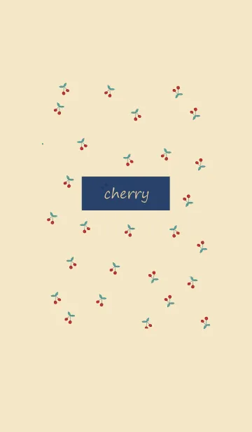 [LINE着せ替え] cherry_pattern #navy beigeの画像1