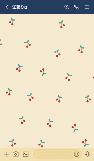 [LINE着せ替え] cherry_pattern #navy beigeの画像2