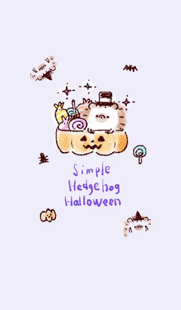 [LINE着せ替え] シンプル ハリネズミ ハロウィンの画像1