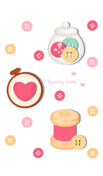 [LINE着せ替え] Mini pastel sewing theme 4の画像1