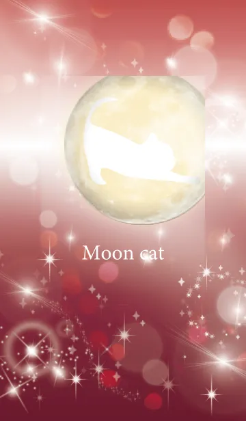 [LINE着せ替え] ボルドー : 運気上昇の満月と猫の画像1