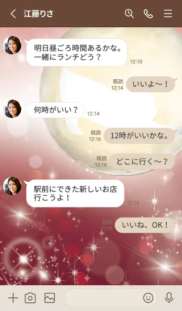 [LINE着せ替え] ボルドー : 運気上昇の満月と猫の画像3