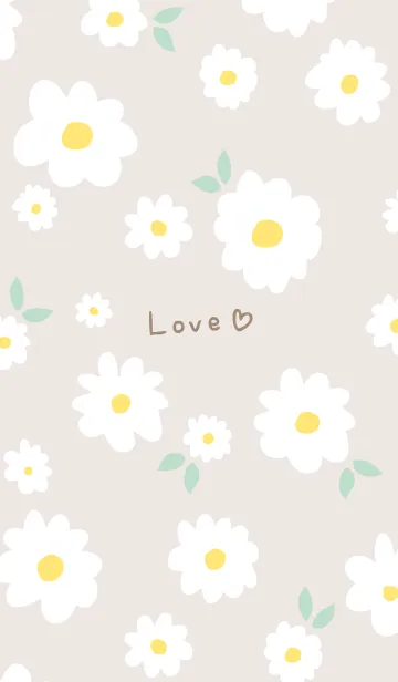 [LINE着せ替え] 白い花と葉っぱ8の画像1