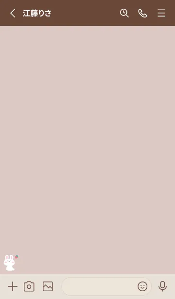 [LINE着せ替え] うさぎ2いちご[ブラウン]の画像2