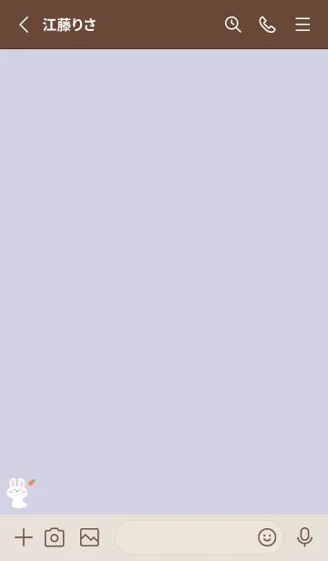 [LINE着せ替え] うさぎ2人参[パープル]の画像2