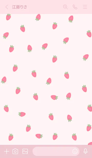 [LINE着せ替え] strawberry_pattern (pink)の画像2