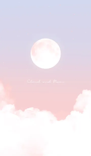 [LINE着せ替え] 雲と満月 - ブルー & ピンク 04の画像1