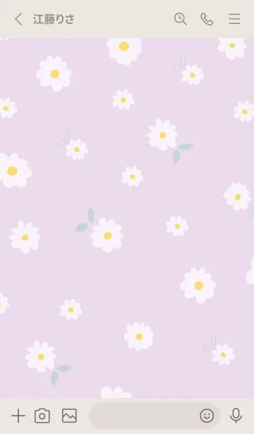 [LINE着せ替え] 白い花と時々はっぱ30の画像2