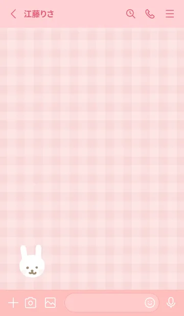 [LINE着せ替え] うさぎ チェック柄2の画像2