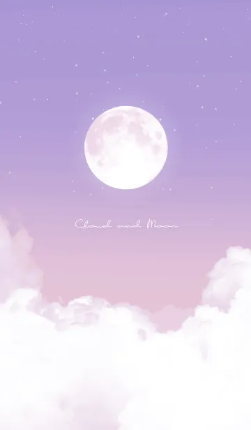[LINE着せ替え] 雲と満月 - パープル 06の画像1