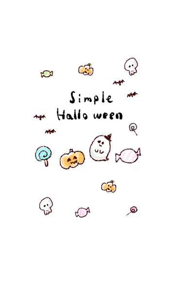 [LINE着せ替え] シンプル ハロウィン ホワイト ブルーの画像1