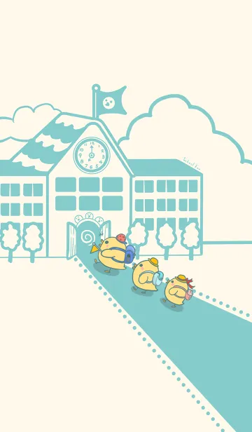 [LINE着せ替え] Duckling school fun-lightYellow.Indigo Jの画像1