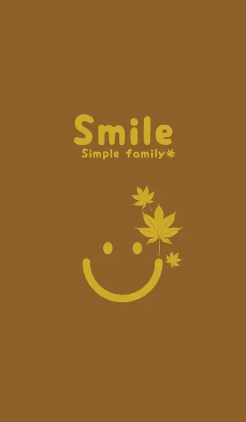 [LINE着せ替え] スマイル＆紅葉 タバコブラウンの画像1