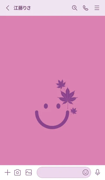 [LINE着せ替え] スマイル＆紅葉 オーキッドピンクの画像2