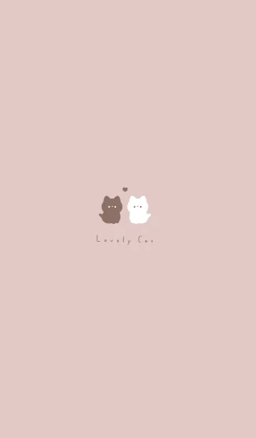 白黒ネコさん. ピンクベージュのLINE着せ替え