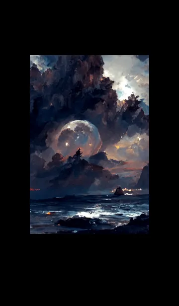 [LINE着せ替え] 月の夜 夜の海 #2_19。の画像1