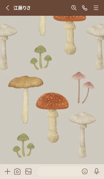 [LINE着せ替え] POISONOUS MUSHROOMS / 灰色の画像2