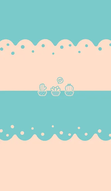 [LINE着せ替え] Wave Bubble Succulents-Orange.IndigoJの画像1