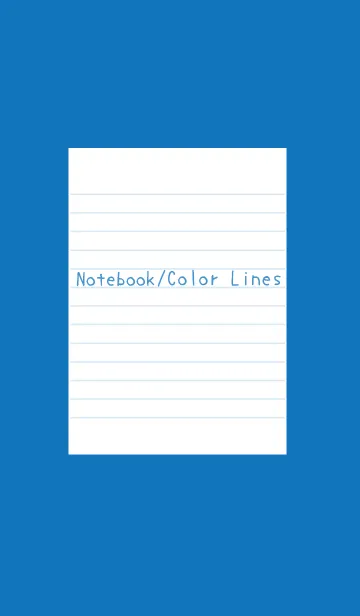[LINE着せ替え] カラーラインのノート/ブルー/ホワイトの画像1