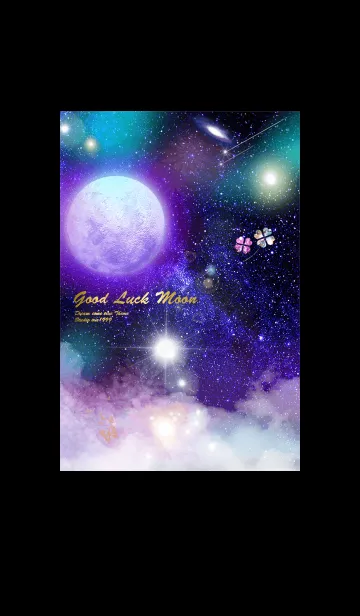 [LINE着せ替え] 願いが叶う 月と宇宙 pinkの画像1