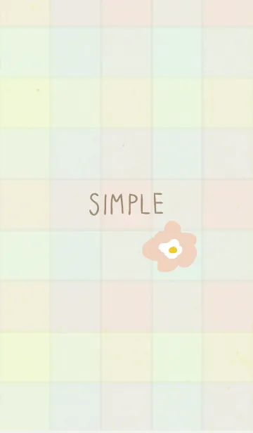 [LINE着せ替え] チェック柄 北欧風花の画像1