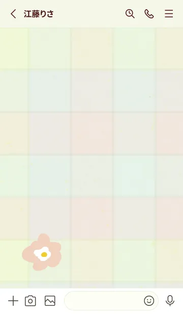 [LINE着せ替え] チェック柄 北欧風花の画像2