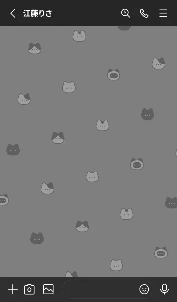 [LINE着せ替え] ゆるいねこ。グレーブラックの画像2