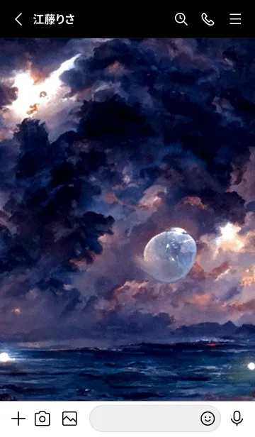 [LINE着せ替え] 月の夜 夜の海 #2_10。の画像2