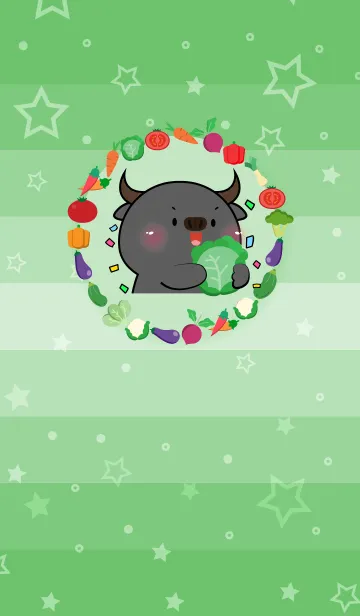 [LINE着せ替え] Simple Buffalo With Vegetable Theme (JP)の画像1